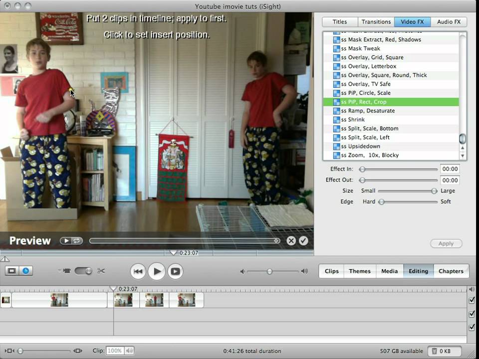 iMovie Special Effects Tutorial Cloning YouTube