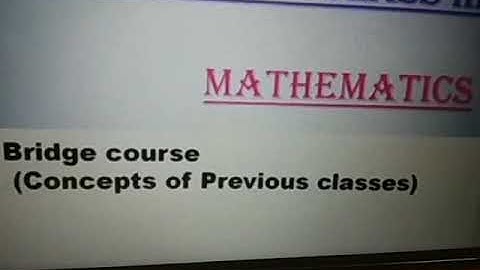 STD 2 MATHEMATICS BRIDGE COURSE