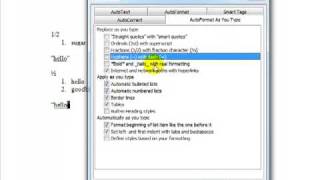 AM 3.3.5.1. Auto text formatting Microsoft Word 2003