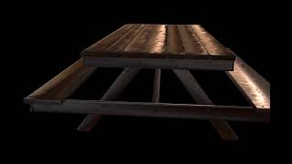 wooden picnic table - kudos to poly haven