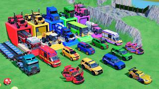 TRANSPORTING POLICE CARS, FIRE TRUCKS, SCANIA BUS and AMBULANCE with MAN TRANSPORTERS! FS22 screenshot 4