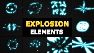 Free 2D Explosion Assets - Hand-Drawn Cartoon Blasts (Ae, Dr)