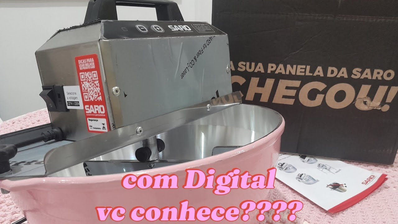 ABRINDO A CAIXA  PANELA MEXEDORA SARO PAINEL DIGITAL 10 Litros