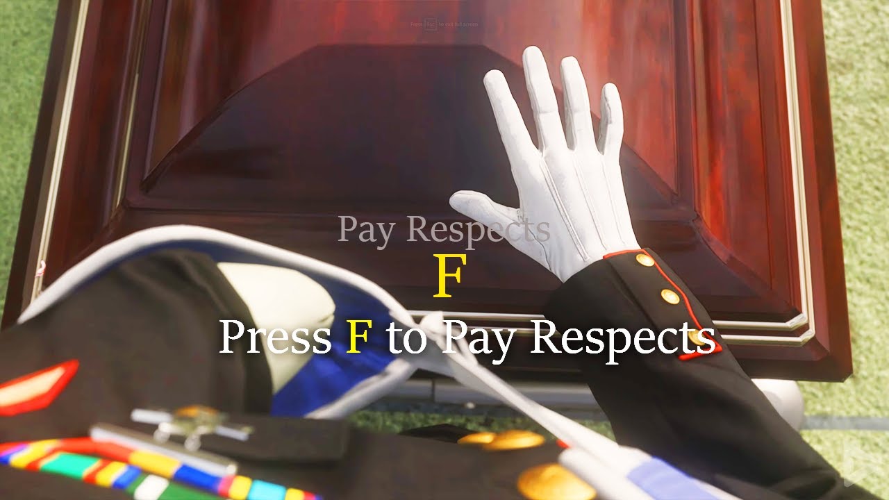  press F to pay respects funny gaming video games memes