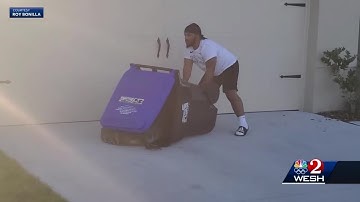 Man uses garbage can to capture gator