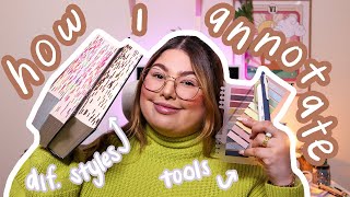 how i annotate my books ✍✨ tips on different styles, tools, and flip throughs *simple to extra*