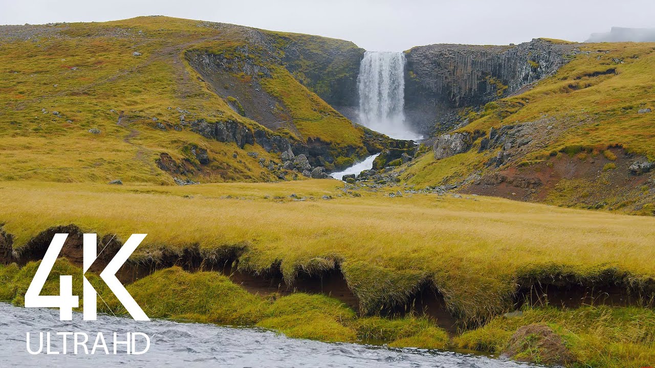 8 HRS Calming Waterfall Sounds for Relaxation and Restoration - Iceland Waterfalls 4K UHD - Part  5