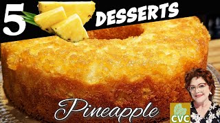 5 Pineapple Desserts, 3 Cakes \& 2 Pies, Collard Valley Cooking Like Mama