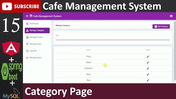 15. Cafe Management System - Category Page (Angular, Spring Boot - Java, MySQL Database)