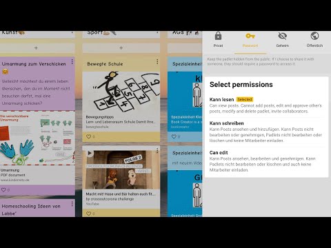 Padlet - Tutorial: Einstellungen für die Zusammenarbeit mit Schülern und Lehrern?