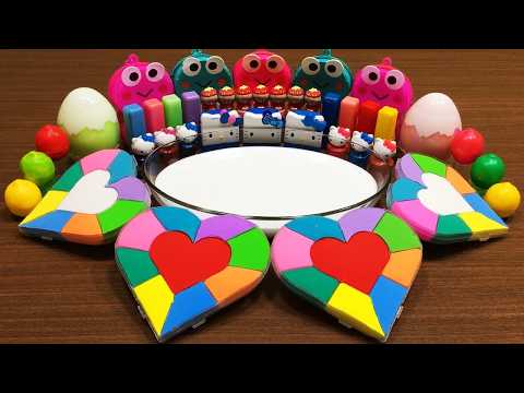 RELAXING SLIME WITH CLAY VS MAKEUP VS GLITTER ! Mixing Random Things Into GLOSSY Slime