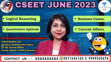 CSEET July 2023 || Lec-5 || CA Rachana Khare Shrivastava