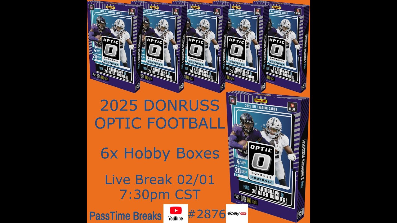 02/01 - DOWNTOWN HUNTING! 2025 OPTIC FOOTBALL - 6x Hobby Box - HALF CASE 