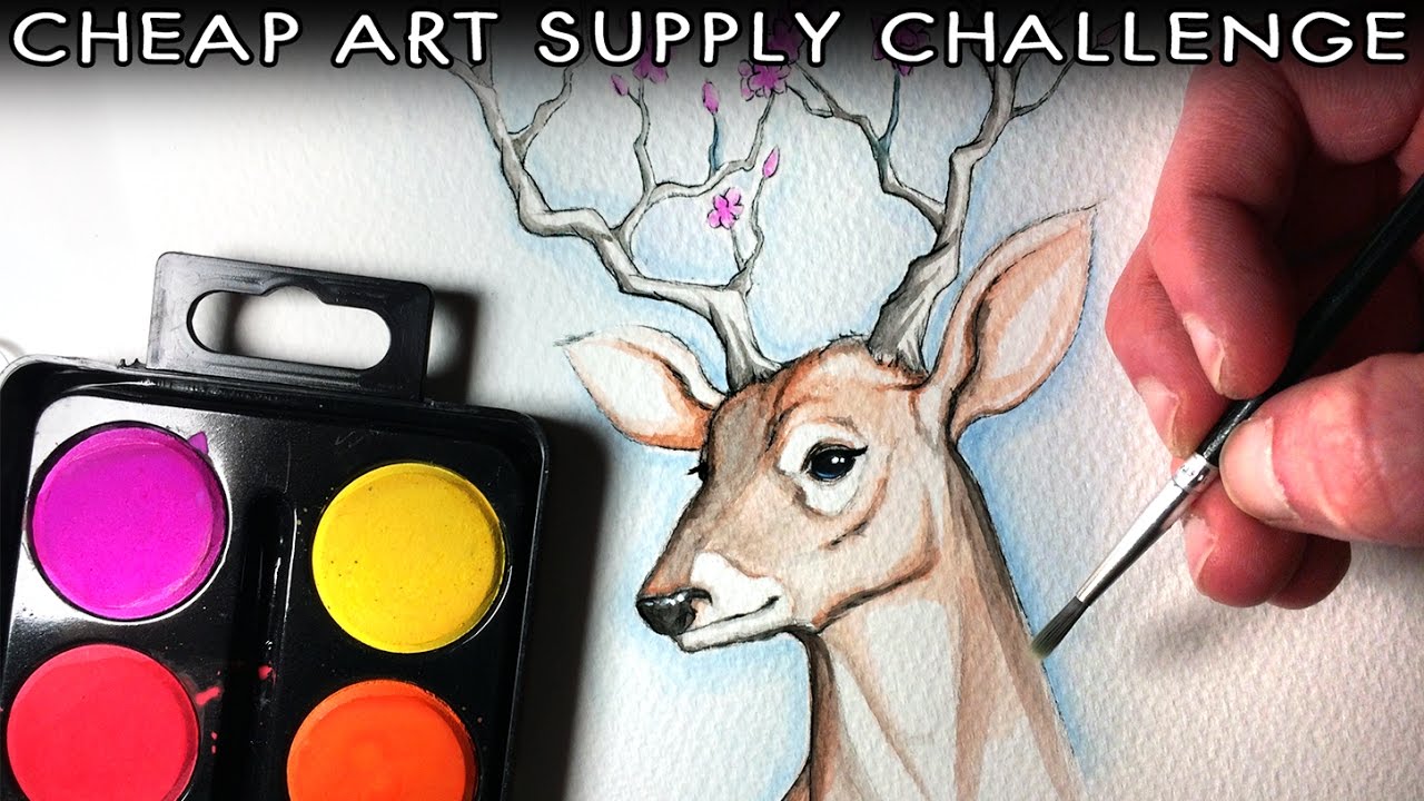 CHEAP ART SUPPLY CHALLENGE - Watercolour