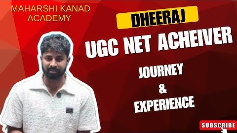 UGC NET Achiever - Dheeraj || Maharshi Kanad Academy #ugcnetjrf #ugcneteducation  #yoga
