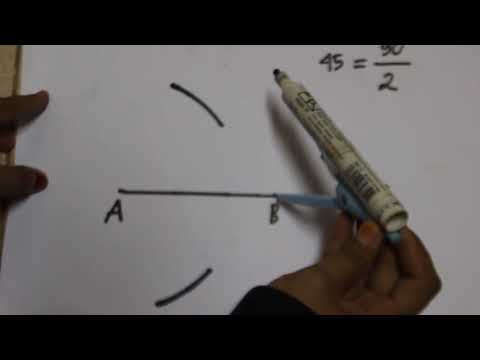 How To Construct A 45 Degree Angle by Bisecting A 90 Degree Angle - YouTube