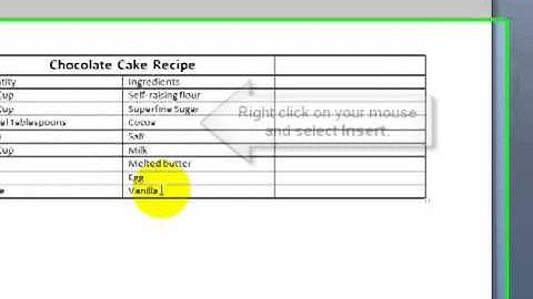 Inserting Rows And Columns Microsoft Word 2007