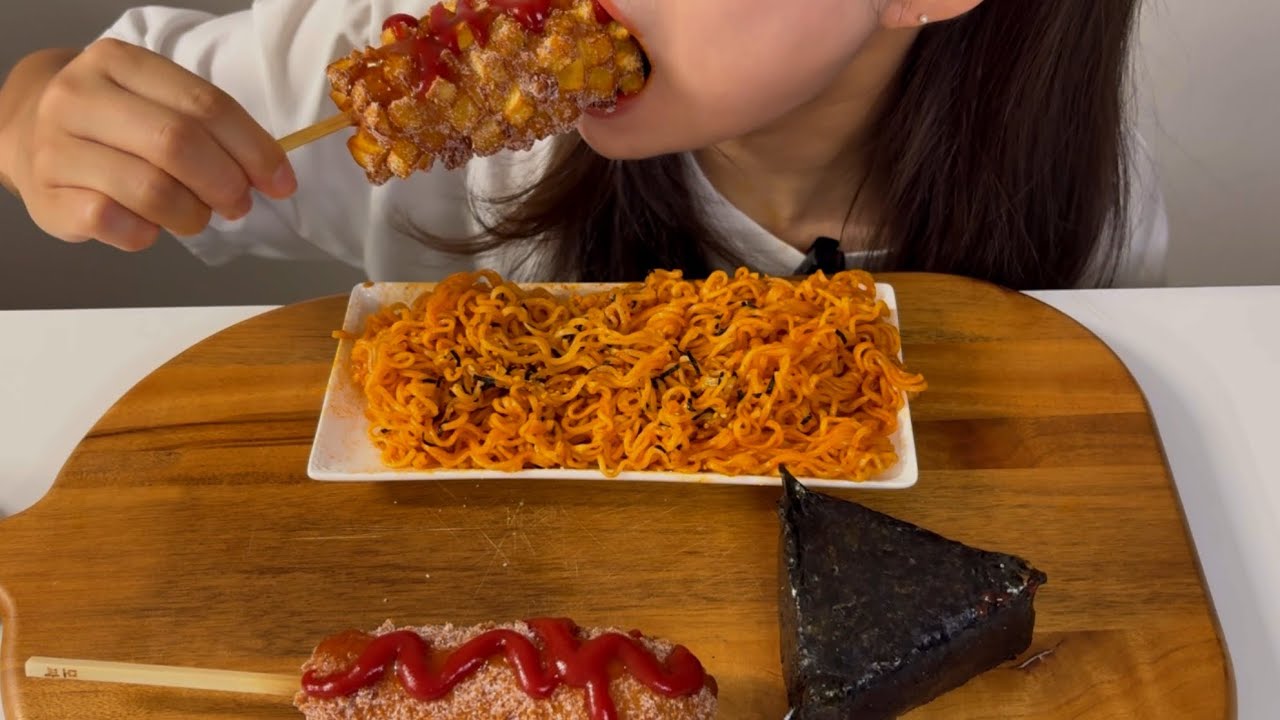 불닭볶음면에 명랑핫도그 & 삼각김밥까지!! ASMR