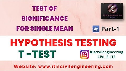 T test for single mean | Small Sample Tests | Test of hypothesis