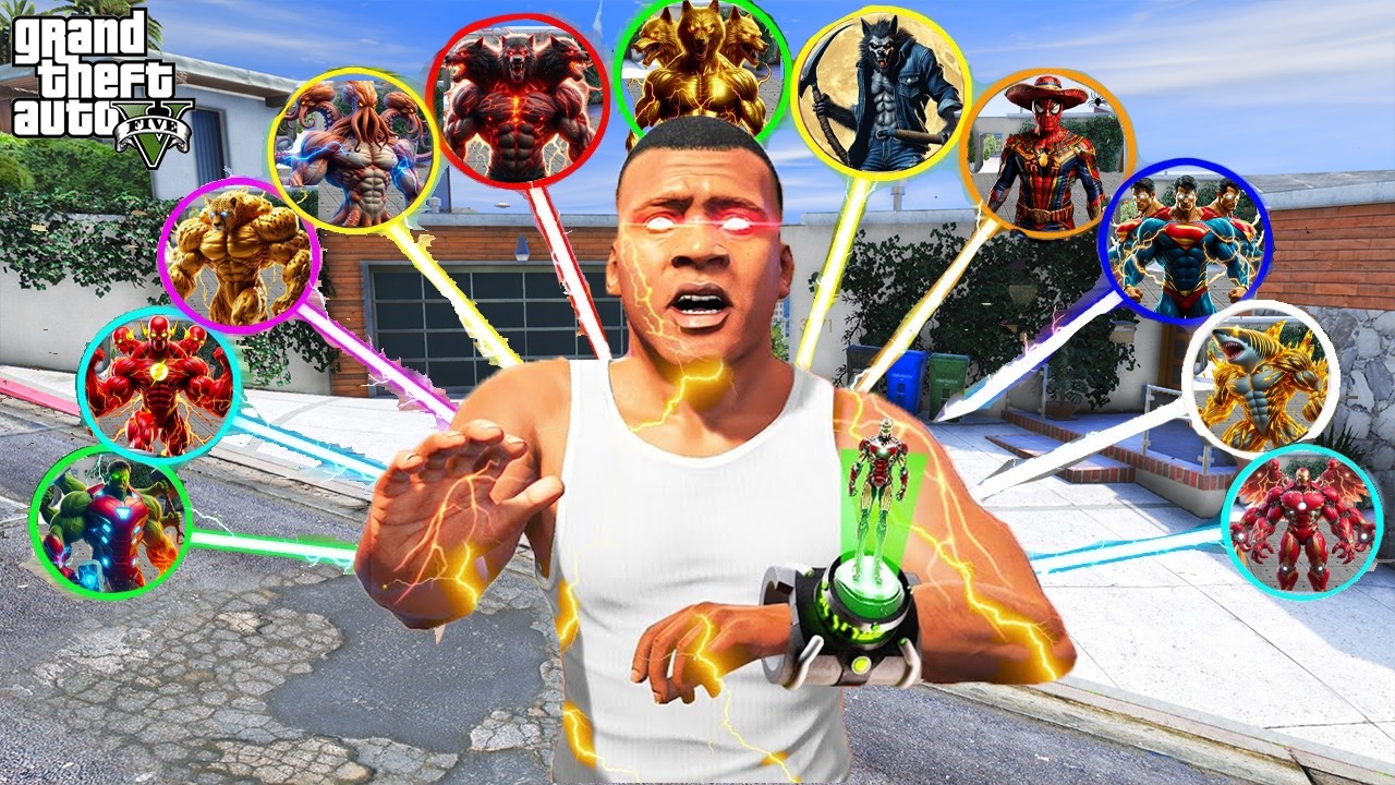 Franklin Upgrades Into EVERY WOLF To Save Avengers Using a Magical Watch in GTA 5!