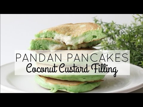 Pandan Pancakes With Coconut Custard Filling Recipe Youtube