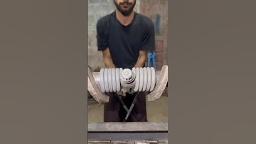 Simple Double Spring Making on Lathe Machine | 9mm Iron Wire Technique #shorts