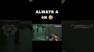 ALWAYS A 4K 😢 #valorant #valorantclips #gamergirl #shorts #valorantindia
