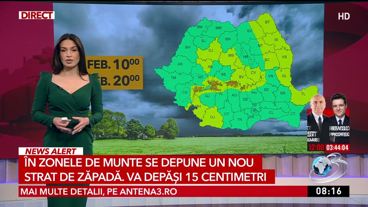 Cod portocaliu de viscol în zonele montane din vestul și centrul țării