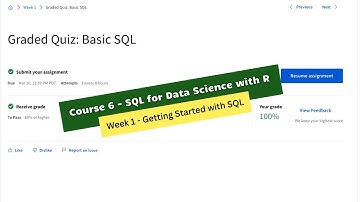 sql for data science with r coursera answers week 1 || IBM || theanswershome