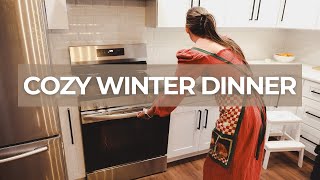 Make dinner with me on a snowy day