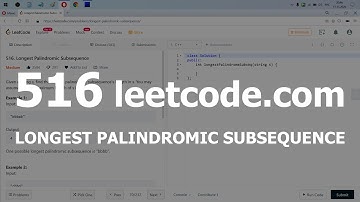 Разбор задачи 516 leetcode.com Longest Palindromic Subsequence. Решение на C++