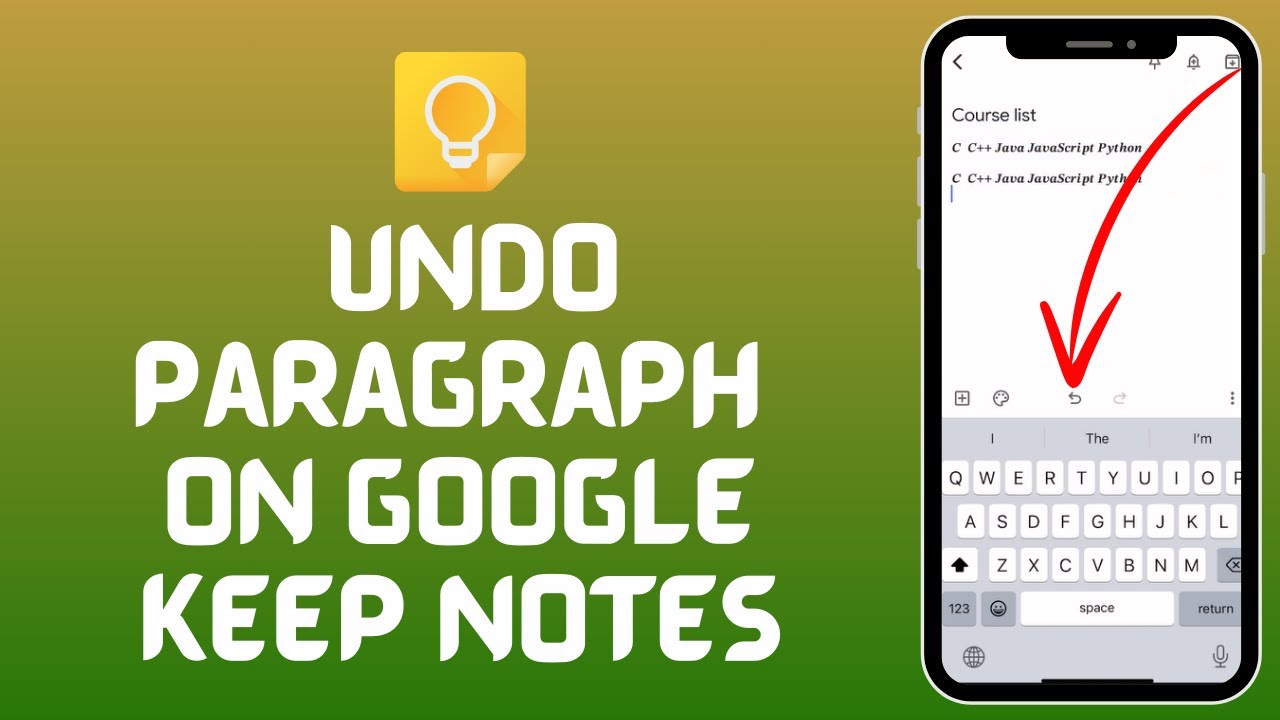 How to Undo on Google Keep Notes (2024) | Google Keep Tutorial - YouTube