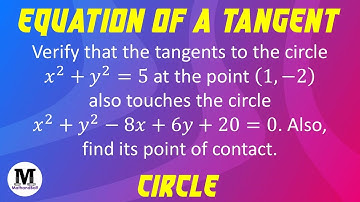 34 | Circles | Equation Of A Tangent - Worked Out Problem