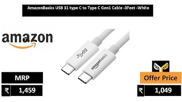 AmazonBasics USB 31 type C to Type C Gen1 Cable  3Feet  White