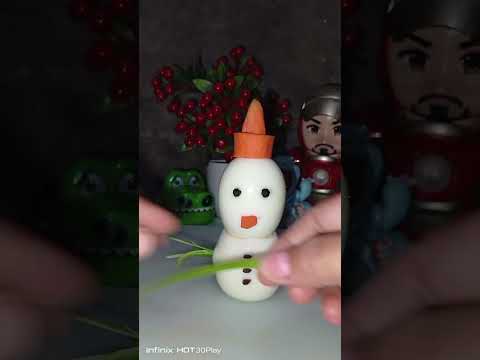 Highlight From Satisfying Create Snow man using egg#youtubeshort#trending