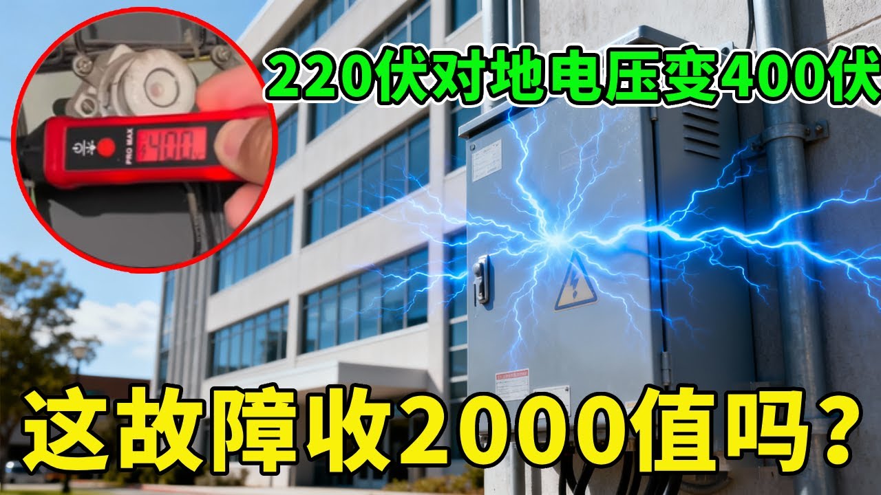 这故障收2000值不值？办公楼对地220V变400V，赶紧叫我来抢修！【城阳电工电路】
