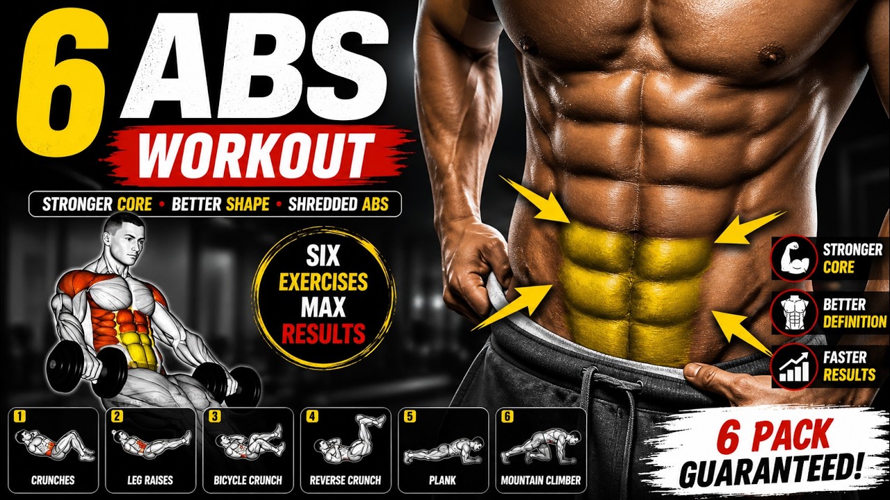 6 Pack Abs Workout 🔥 Get Shredded Abs FAST (At Home) - YouTube