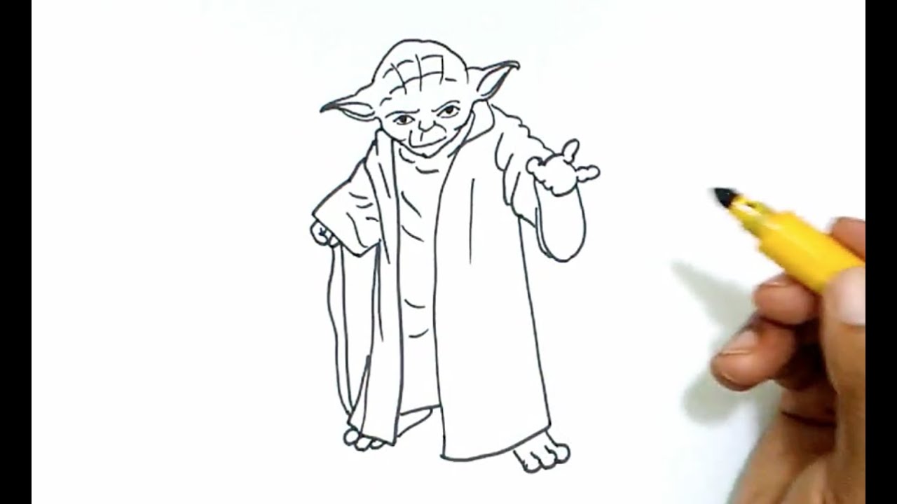 How To Draw Yoda From Star Wars Youtube