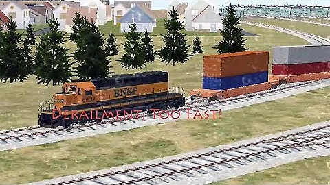 Train Sim - Mountain Pass Using EMD SD40-1 in Rainy Day Got Derailment Because Too Fast