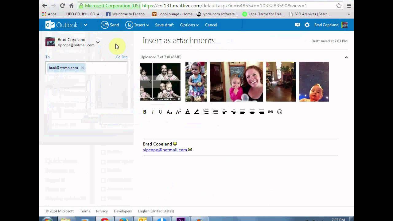 Using Hotmail To Send Photos YouTube
