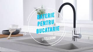 Baterie Chiuveta Bucatarie, Flexibila, Otel , Silicon, Pipa Inalta, Monocomanda, Cartus Ceramic