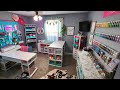 New craft room make over  tour  office studio update 2023  craftroom organization  diy island