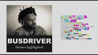 Busdriver - Casting Agents And Cowgirls - Verse 1 - Lyrics, Rhymes Highlighted (085)