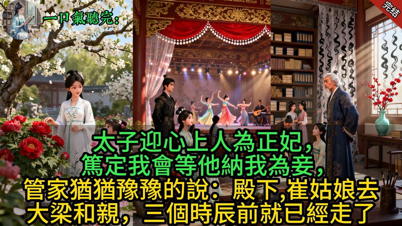 太子迎心上人為正妃，篤定我會等他納我為妾，管家猶猶豫豫的說：殿下，崔姑娘去大梁和親，三個時辰前就已經走了