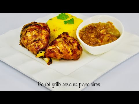 poulet-grillè-au-four-avec-du-couscous-à-la-sénégalaise