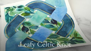 Leafy Celtic Knot Timelapse | Relaxing Watercolour Process, No Talking!