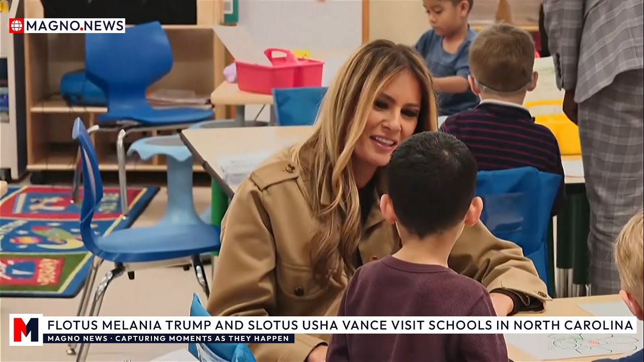 🇺🇸 First Lady Melania Trump and Second Lady Usha Vance visit Schools in North Carolina [LIVE]