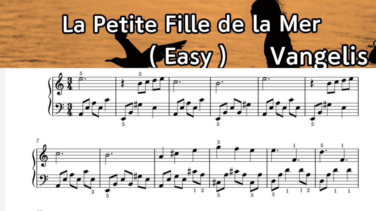 La petite fille de la mer / Easy Piano Sheet Music / Vangelis / by.  SangHeart Play - YouTube