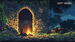 Lonely Princess by the Fire – Pixel Art Fantasy Vibes
