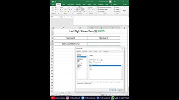How to Fix Last Digit Changed to Zero 0 in Excel | Excel | Tutorials | Youtube Shorts #shorts #short